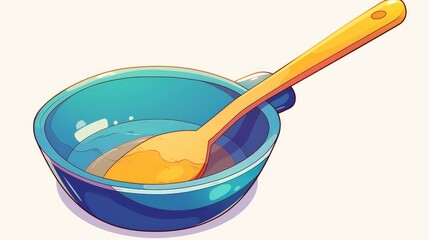 Cartoon illustration of a ladle icon designed specifically for web use