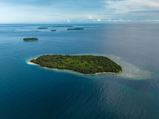 Aerial View of Nusa Itu Islands in Pasanea Village, Central Maluku, Indonesia