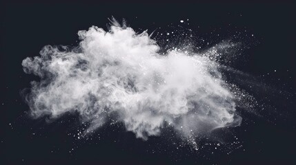 Abstract design of white powder snow cloud.