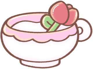Cute flower cup png