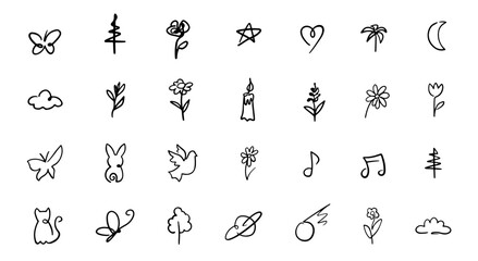Simple Hand-Drawn Doodle Icons Collection