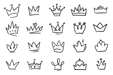 Hand-Drawn Crown Icons Collection