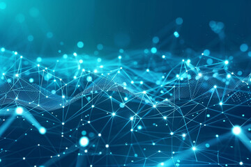 Obraz premium Modern networking vector in cyan blue highlights the interconnectedness of digital systems.