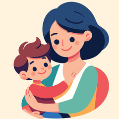 Cartoon of a mother hugging a favorite child