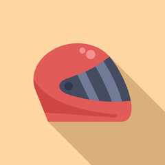 Minimalist vector illustration of a red racing helmet with a shaded background