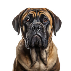 Obraz premium Portrait of a large mastiff dog with on Transparent Background