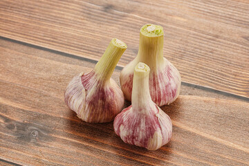 Young garlic heap for cooking
