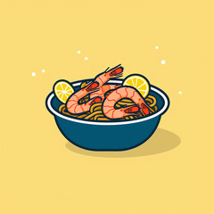 Shrimp_Stir-Fry_Modern_Line_Icon_Vector_Line_Art_Cut
