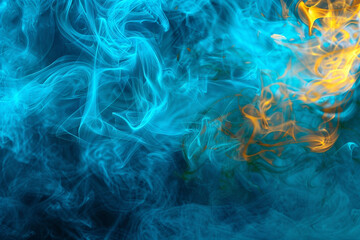 Obraz premium Neon ruby red enriches glossy emerald green smoke in a rich concert backdrop.
