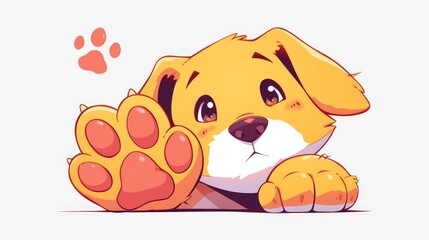 Paw icon in a line style