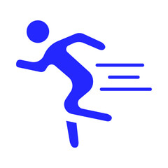 Running set icon. Person running, fast movement, physical exercise, fitness, athlete, jogging, sports activity, health, cardio workout, dynamic motion.