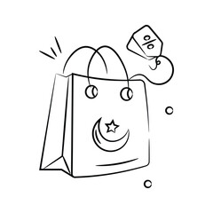 Eid shopping vector design in editable style