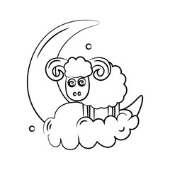 Ready to use hand drawn icon of eid al adha in modern style