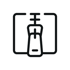 Zipper isolated icon, zippers for sewing vector symbol with editable stroke