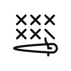 Cross-stitch isolated icon, cross stitch vector symbol with editable stroke