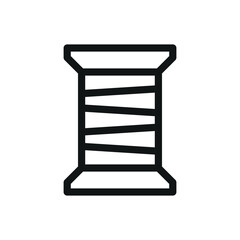 Sewing machine bobbin isolated icon, bobbin thread vector symbol with editable stroke
