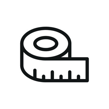 recommend clip art: Measuring tape isolated icon, sewing ruler vector symbol with editable stroke