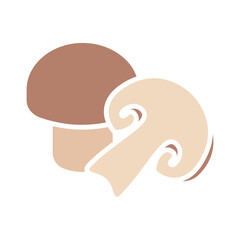 Mushrooms set icon. Whole and sliced mushrooms, fungi, edible mushrooms, healthy food, cooking ingredient, fresh produce, culinary, vegetarian.