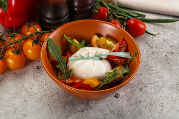 Burrata cheese with tomato salad