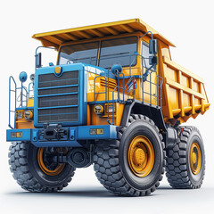 Large Yellow Dump Truck for Industrial Use