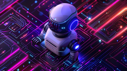 Artificial intelligence chat bot connected to computer processing unit