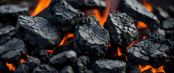 Abstract background with a burnt coal and ashes for a barbecue