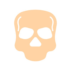 Skull set icon. Human skull, bone structure, anatomy, cranium, eye sockets, nasal cavity, jawless, medical illustration, skeletal system.