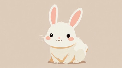 Obraz premium white rabbit with ribbon