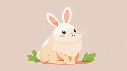 Obraz premium white rabbit with ribbon