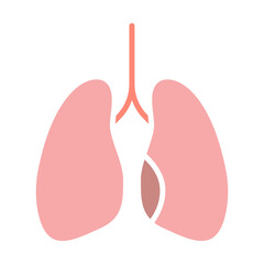 Lungs set icon. Respiratory system, lungs, bronchial tubes, alveoli, oxygen exchange, breathing, pulmonary health, anatomy, airways.