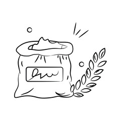 Grain with flour sack vector design of charity, modern vector of alms