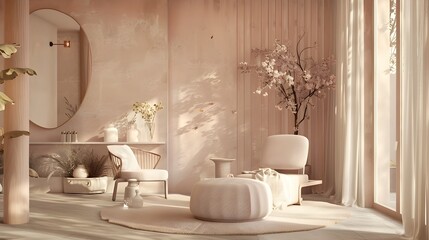 Pastel Tones and Meadow Accents Create Elegant Apartment Interior