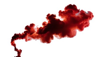 red smoke on white background