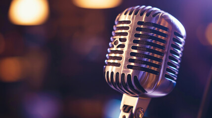 Vintage Microphone Used in Voice Over Recordings and Radio Broadcasts