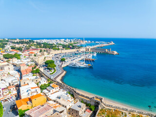 Obraz premium The Port of Rhodes, Greece