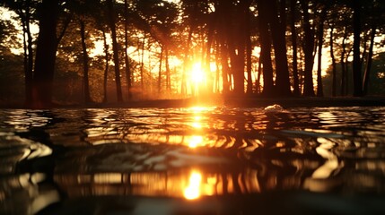 sunset in the park