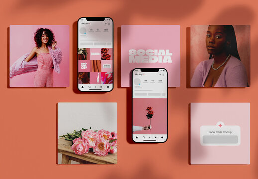 Smartphone with Screen Set Mockup