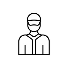 Baseball player outline icons, minimalist vector illustration ,simple transparent graphic element .Isolated on white background