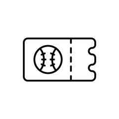 Baseball ticket outline icons, minimalist vector illustration ,simple transparent graphic element .Isolated on white background