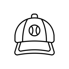 Baseball hat outline icons, minimalist vector illustration ,simple transparent graphic element .Isolated on white background