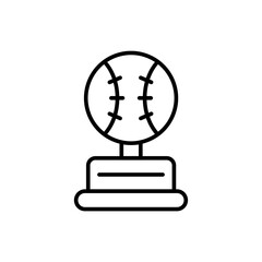 Baseball trophy outline icons, minimalist vector illustration ,simple transparent graphic element .Isolated on white background