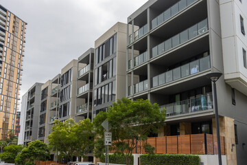 Residential and commercial Apartment building in inner suburb, Sydney NSW Australia