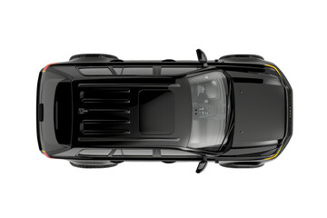 Top view of a black suv top view transparent background