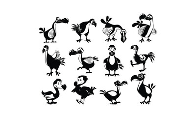 Beautiful Dodo Vector bundle, Baby Penguin Clipart, Silhouette, Vector, icons, illustration, design. © tuhinarts