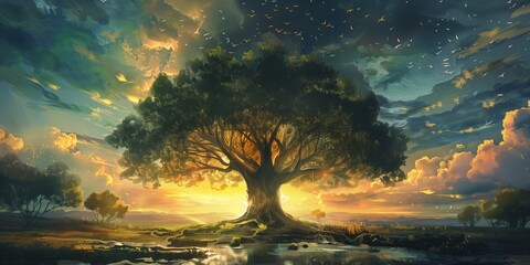 Enchanted Tree of All Knowledge: A Mystical Repository of Wisdom and Secrets