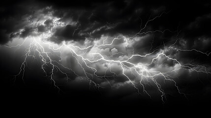 Thunder strike on black background