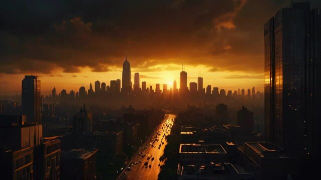 Metropolis sunrise, city of Shanghai