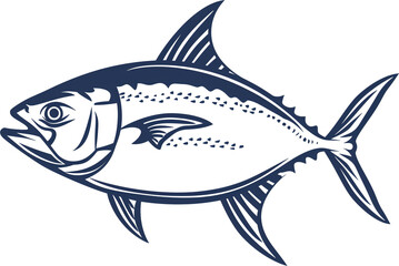 Fototapeta premium Line Art of a Bluefin Tuna