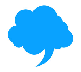 Blue cloud speech bubble icon