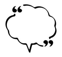Cloud Shaped Speech Bubble with Quotation Marks
